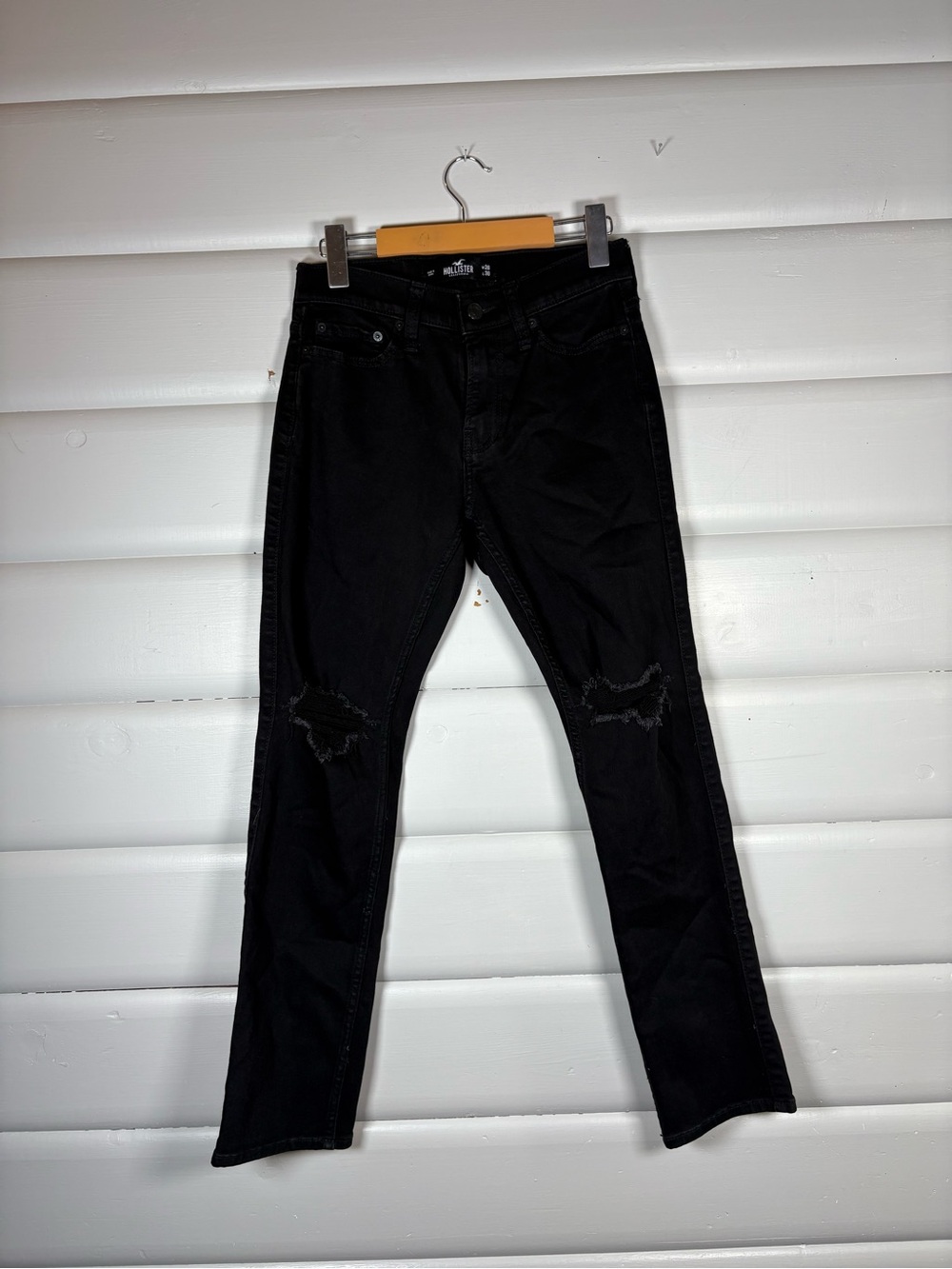Hollister Slim Straight Black Distressed Jeans Size 26